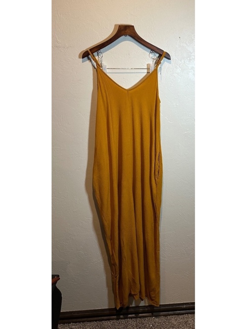 Love Stitch Mustard Yellow Rayon Maxi Dress M/L